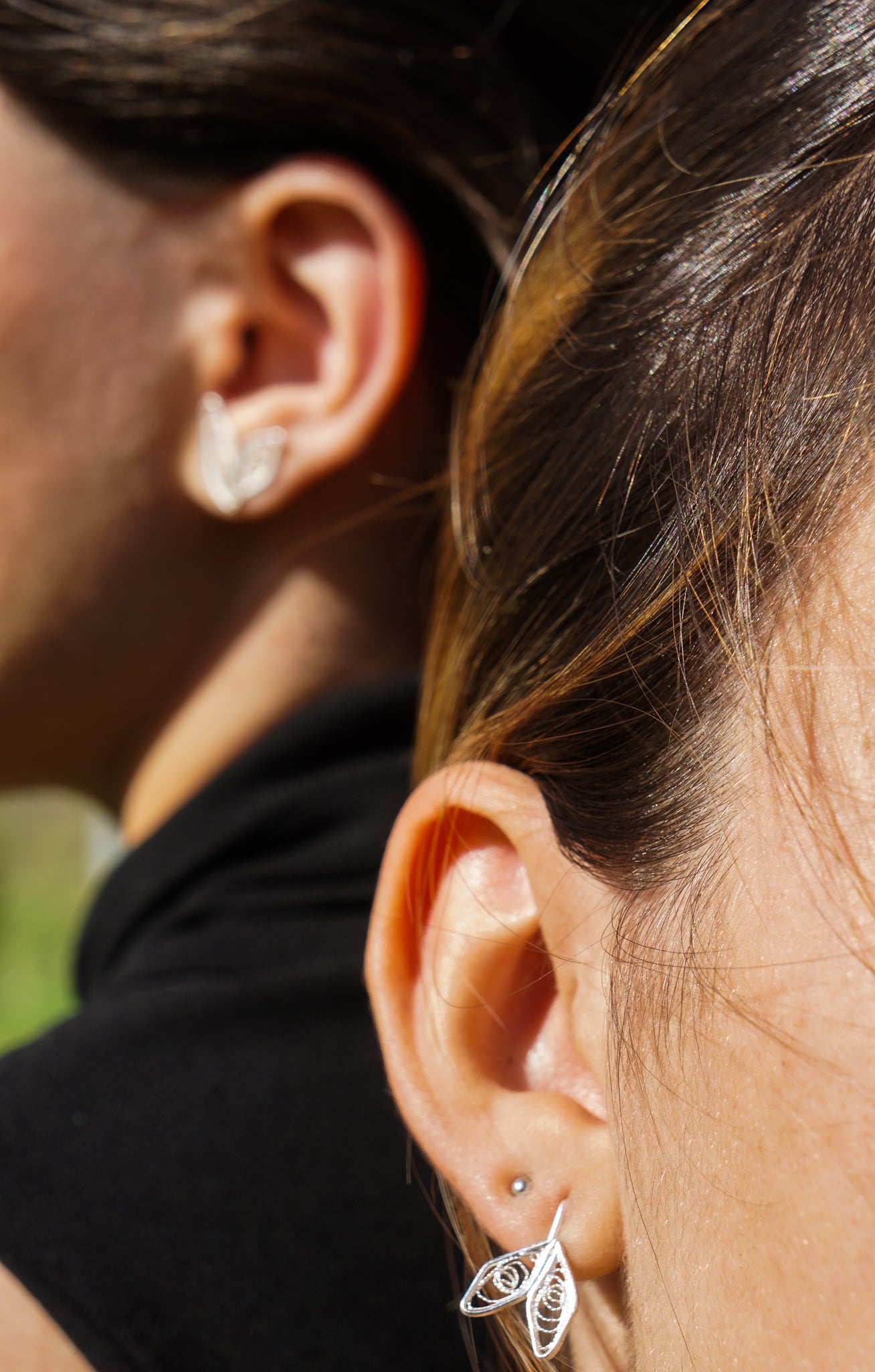 Long leaf earrings