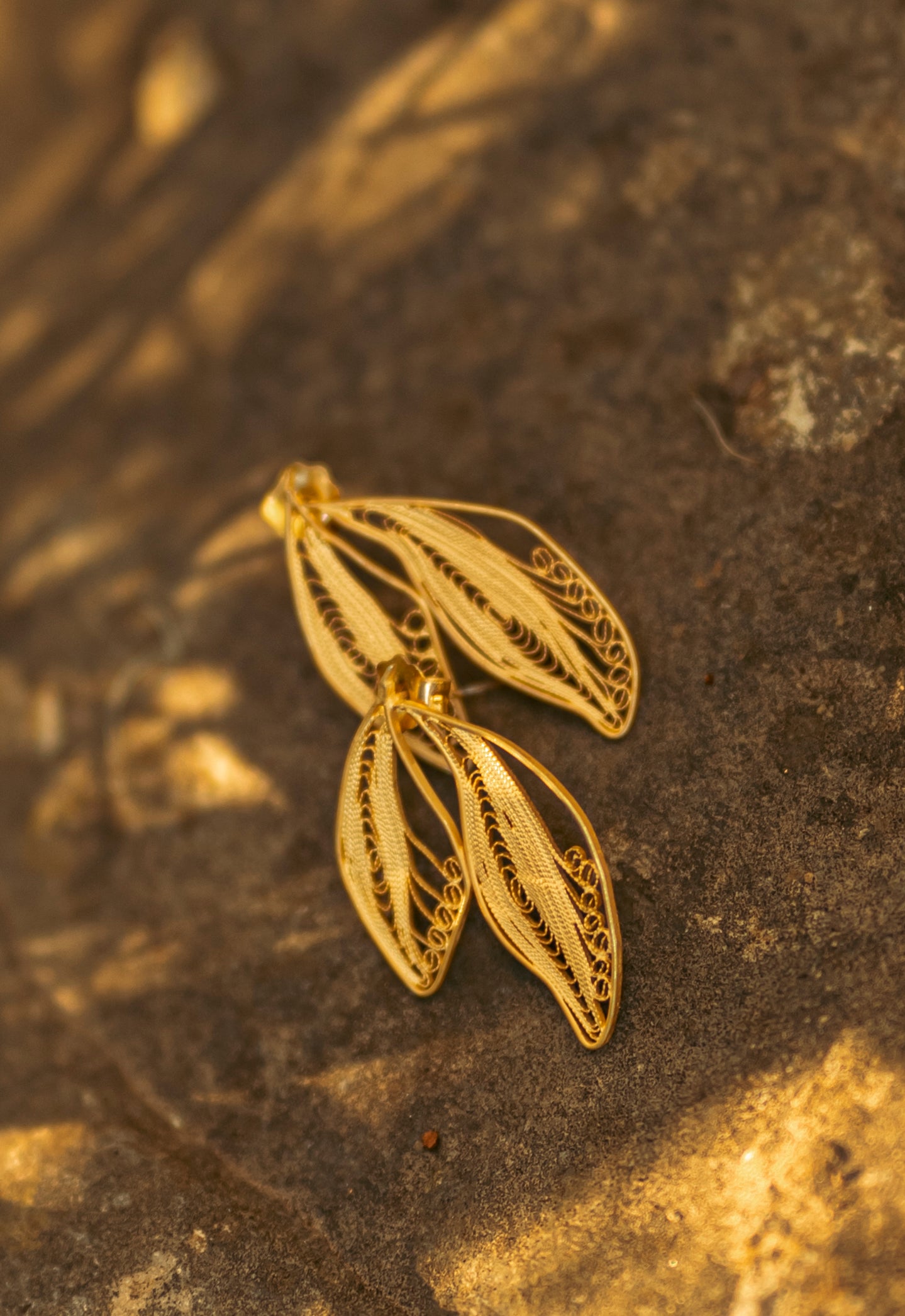 Brincos Folhagem Dourada