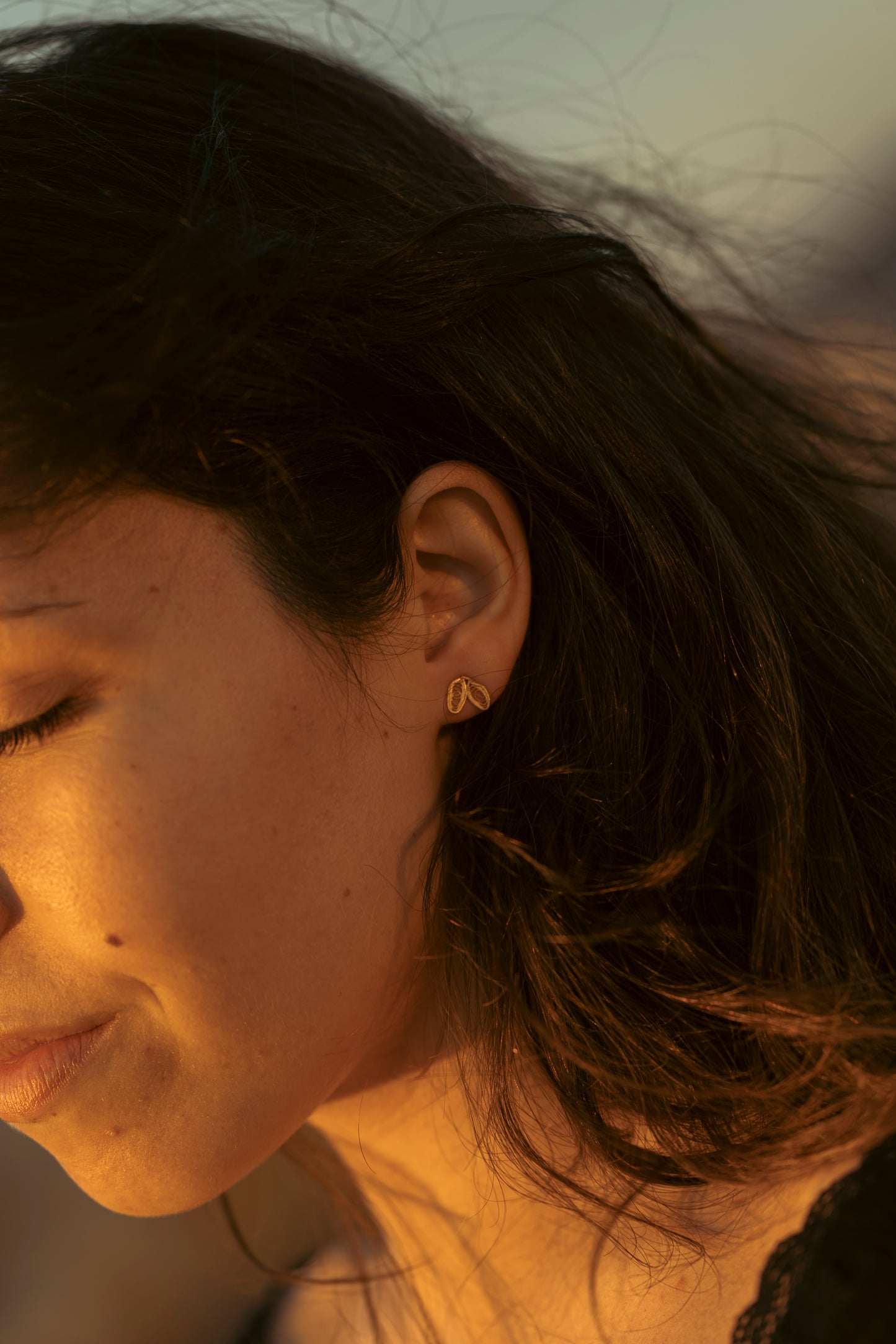 Brincos Pequenas Pétalas Douradas